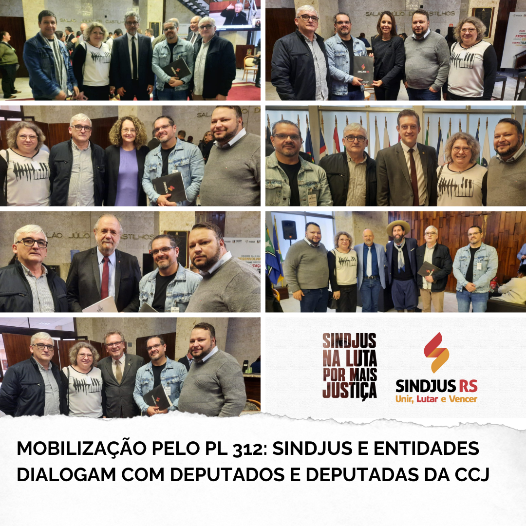 Mobilização pelo PL 312: Sindjus e entidades dialogam com deputados e  deputadas da CCJ - Sindjus/RS -